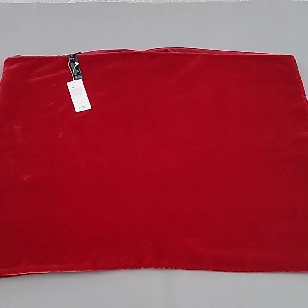 Eileen Fisher Velvet/Silk Poncho In Red Scarlet One Size